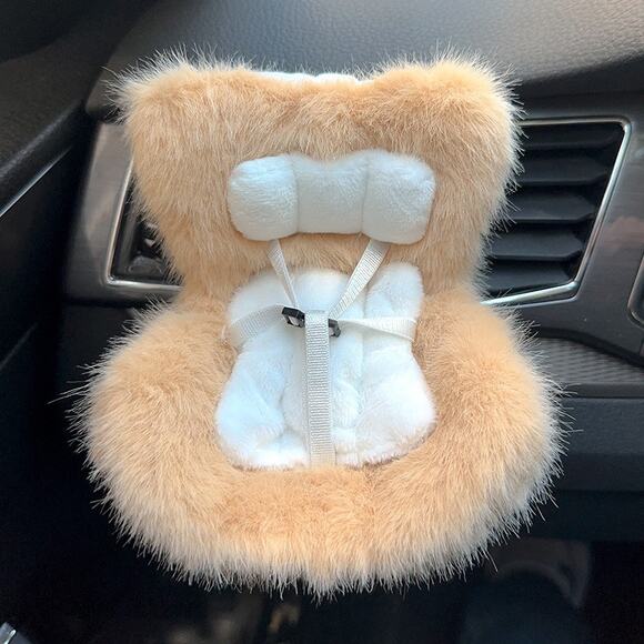 NEW Labubu 17cm keychain cute doll seats - caramel - Picture 1 of 3